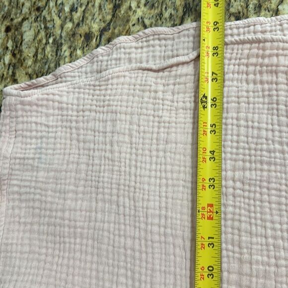 THREE DOTS Casual Soft Pink Double Gauze Shirt Dress With Pockets Size L - Picture 8 of 8